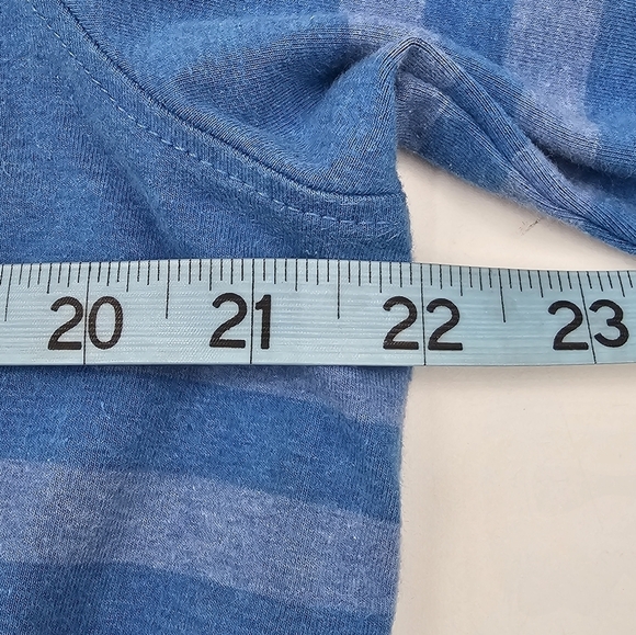 prAna Setu Hoodie Mens Sz Medium Blue Stripe Pullover Organic Cotton Sweatshirt - Picture 4 of 7